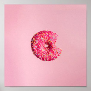 Roze donut poster