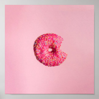Roze donut poster