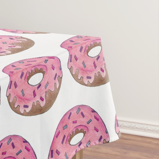 Roze Donut Rainbow Sprinkles Doughnut Breakfast Tafelkleed (Voorbeeld)
