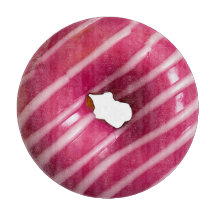 Roze donut Rond glas snijvlak