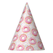 Roze Donut Sprinkle 1st Birthday Party Pet Feesthoedjes (Links)