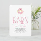 Roze Donut Sprinkles | Uitnodiging voor Baby Sprin (Staand voorkant)