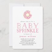 Roze Donut Sprinkles | Uitnodiging voor Baby Sprin (Voorkant)