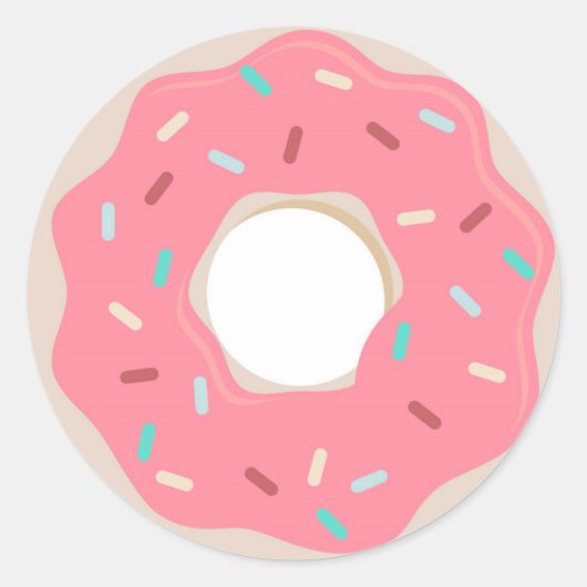 Roze Donut Sticker (Voorkant)