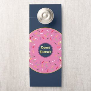 Roze Donut Stoor Niet Gelieve Op Deur Kloppen Deur