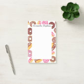 Roze Donut Typografie en Waterverf Cute Donuts Post-it® Notes (Kantoor)