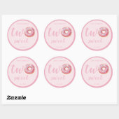 Roze Donut Verjaardag Ronde Sticker (Vel)