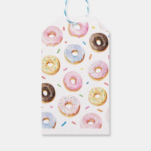Roze Donut Verjaardagsfeestje Dank u Label Cadeaulabel (Achterkant)