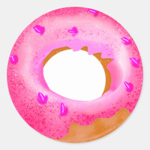  roze Donut Wall ticker Ronde Sticker