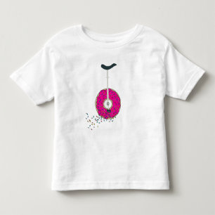 Roze donut wiel eenwieler kleurrijke sprinkles kinder shirts