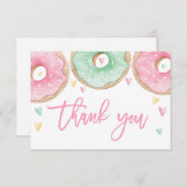 Roze donuts bedankt notitiekaartje (Voorkant / Achterkant)