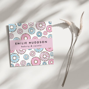 Roze Donuts, Blauwe Donuts, Kakshop, Deeg Shop Vierkante Visitekaartje