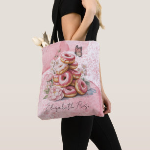 Roze Donuts & Bloemvlinder Meisje Baby Shower Draagtas