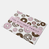 Roze Donuts, Bruine Donuts, Sprinkles, Jouw naam Deurmat (Schuin)