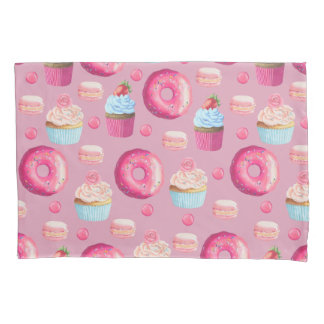 Roze Donuts, Cupcakes en Snoepjes Kussensloop