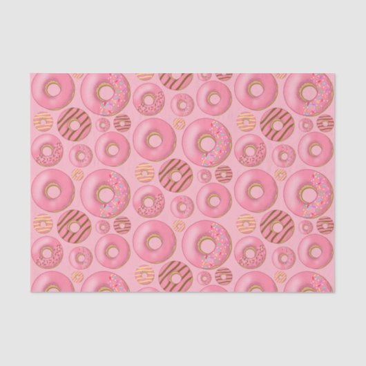 Roze Donuts gesorteerd patroon Tissuepapier (Voorkant)