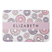 Roze Donuts, Paarse Donuts, Sprinkles, Jouw naam Badmat (Voorkant)