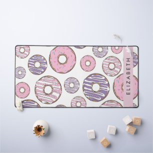 Roze Donuts, Paarse Donuts, Sprinkles, Jouw naam Bureaumat