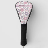 Roze Donuts, Paarse Donuts, Sprinkles, Jouw naam Golfheadcover (Voorkant)