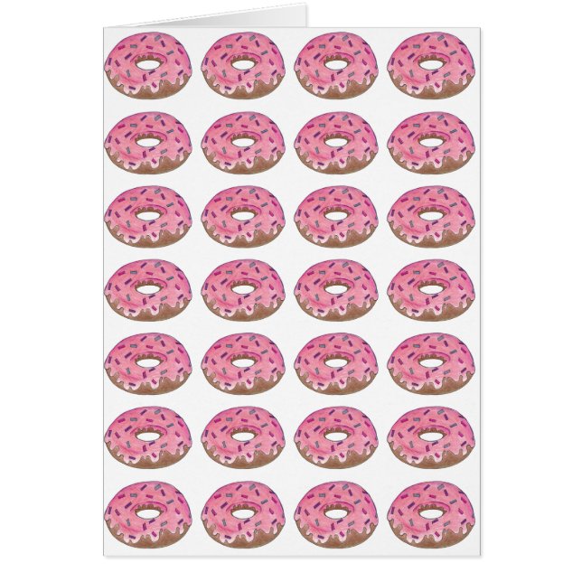 Roze Donuts w/ Sprinkles Doughnut Donut Food Kaart (Voorkant)