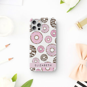 Roze Donuts, Witte Donuts, Sprinkles, Jouw naam iPhone 12 Pro Hoesje