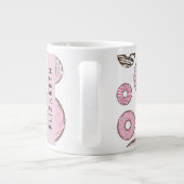 Roze Donuts, Witte Donuts, Sprinkles, Jouw naam Extra Grote Beker (Achterkant)