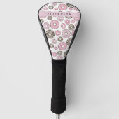 Roze Donuts, Witte Donuts, Sprinkles, Jouw naam Golfheadcover (Voorkant)