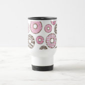 Roze Donuts, Witte Donuts, Sprinkles, Jouw naam Reisbeker (Center)