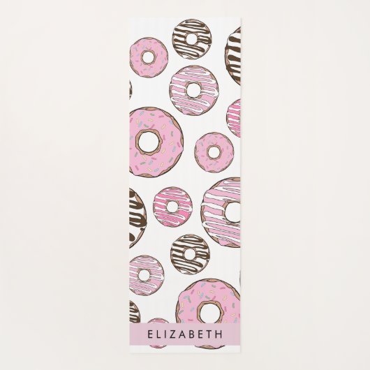 Roze Donuts, Witte Donuts, Sprinkles, Jouw naam Yogamat (Achterkant)