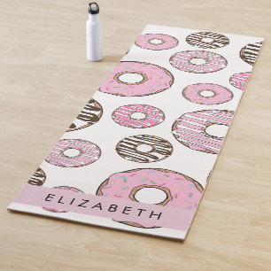 Roze Donuts, Witte Donuts, Sprinkles, Jouw naam Yogamat