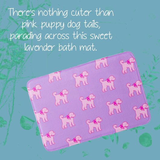 Roze Doodle Dog Lavendel gepersonaliseerd Bad Handdoek