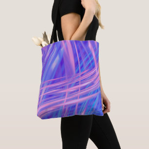 Roze door Blauw Abstract Tote Bag