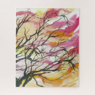 Roze door de bomen, 16 x 20 inch Designer Puzzle Legpuzzel