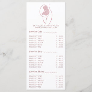 Roze Doula Zwangerschapsverpleegster Menu