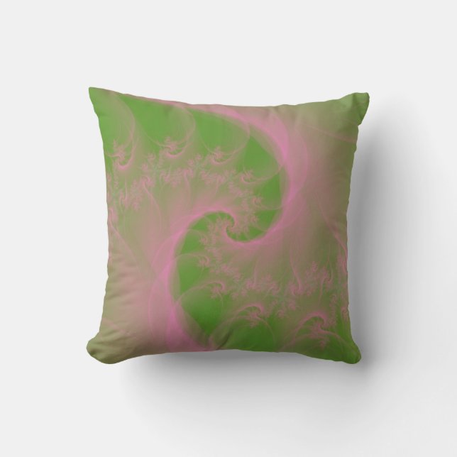 Roze draai op groene Kussens (Voorkant)