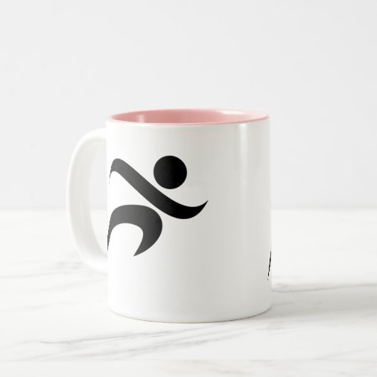 Roze draaiend tweekleurige koffiemok (Voorkant links)