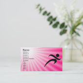 Roze draaiend visitekaartje (Staand voorkant)