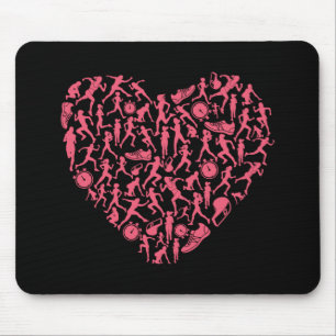 Roze draaiende Silhouette Heart - Vrouwenloper Muismat