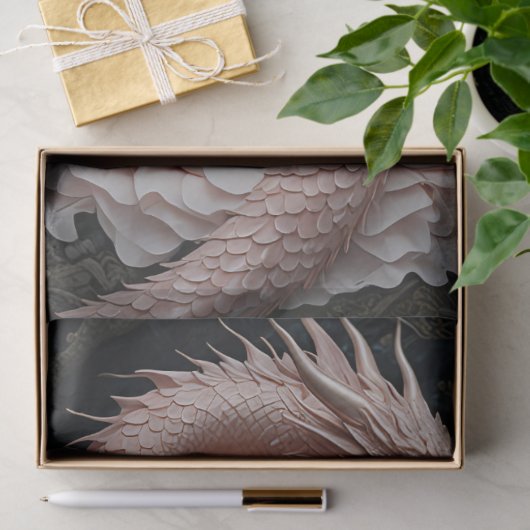 Roze Draak Bloementuin Tissuepapier (Geschenk)