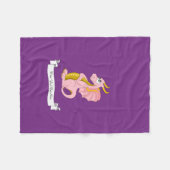 Roze draak-cartoon fleece deken (Voorkant (Horizontaal))