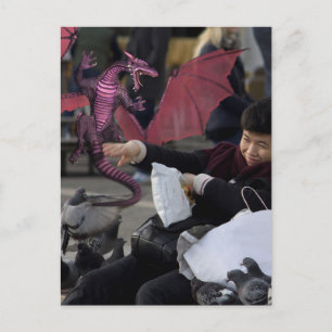 Roze draak in Venetië Briefkaart