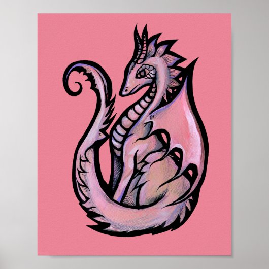 Roze draak poster (Voorkant)