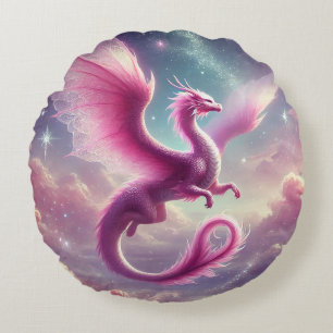 Roze draak rond kussen