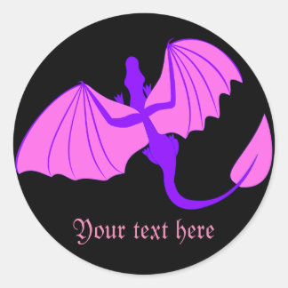 Roze draak stickers