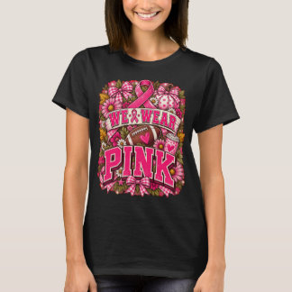 Roze dragen roze borstkanker bewustzijn voetbal t-shirt