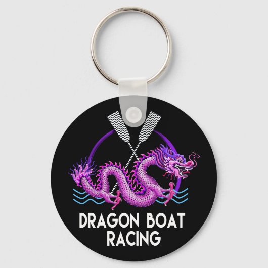Roze Dragon Boat Racing Sleutelhanger (Voorkant)
