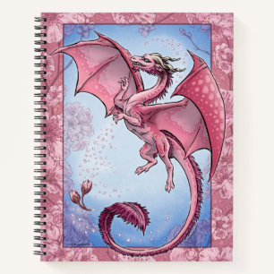 Roze "Dragon of Spring" Bloemen Fantasy Art Notitieboek