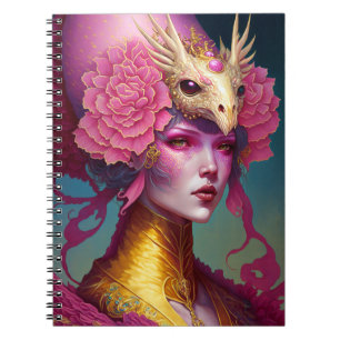 Roze dragon Skull Woman Fantasy Art Notitieboek