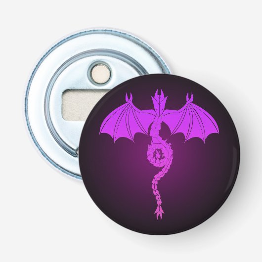 Roze dragon van Serpent Button Flesopener (Voorkant)