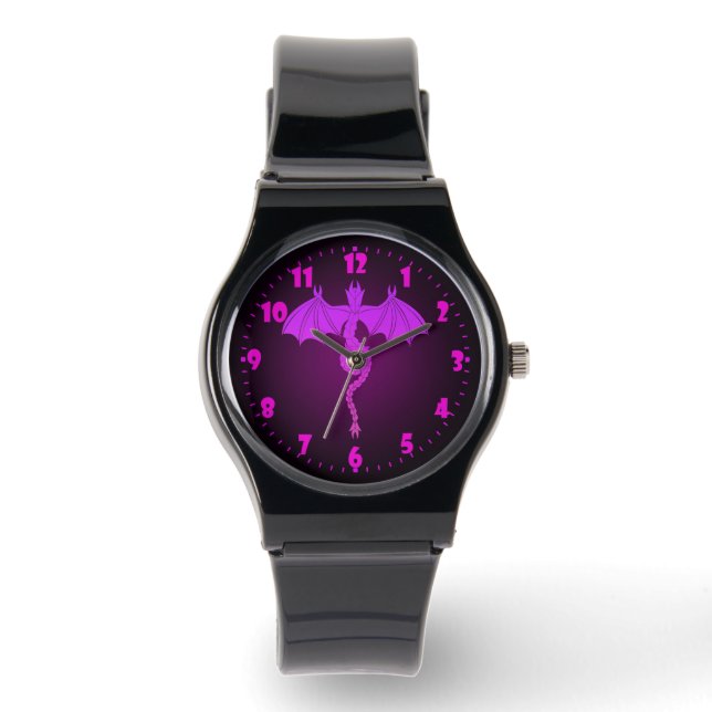 Roze dragon van Serpent Horloge (Voorkant)